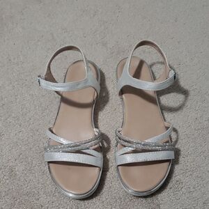 Silver Embellished Sandals, from the brand Graceland.  Size: 10